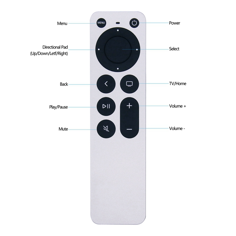 Universele afstandsbediening voor apple  tv 4k, vervangt de originele afstandsbediening, hoge compatibiliteit, groot bereik, ergonomisch ontwerp.