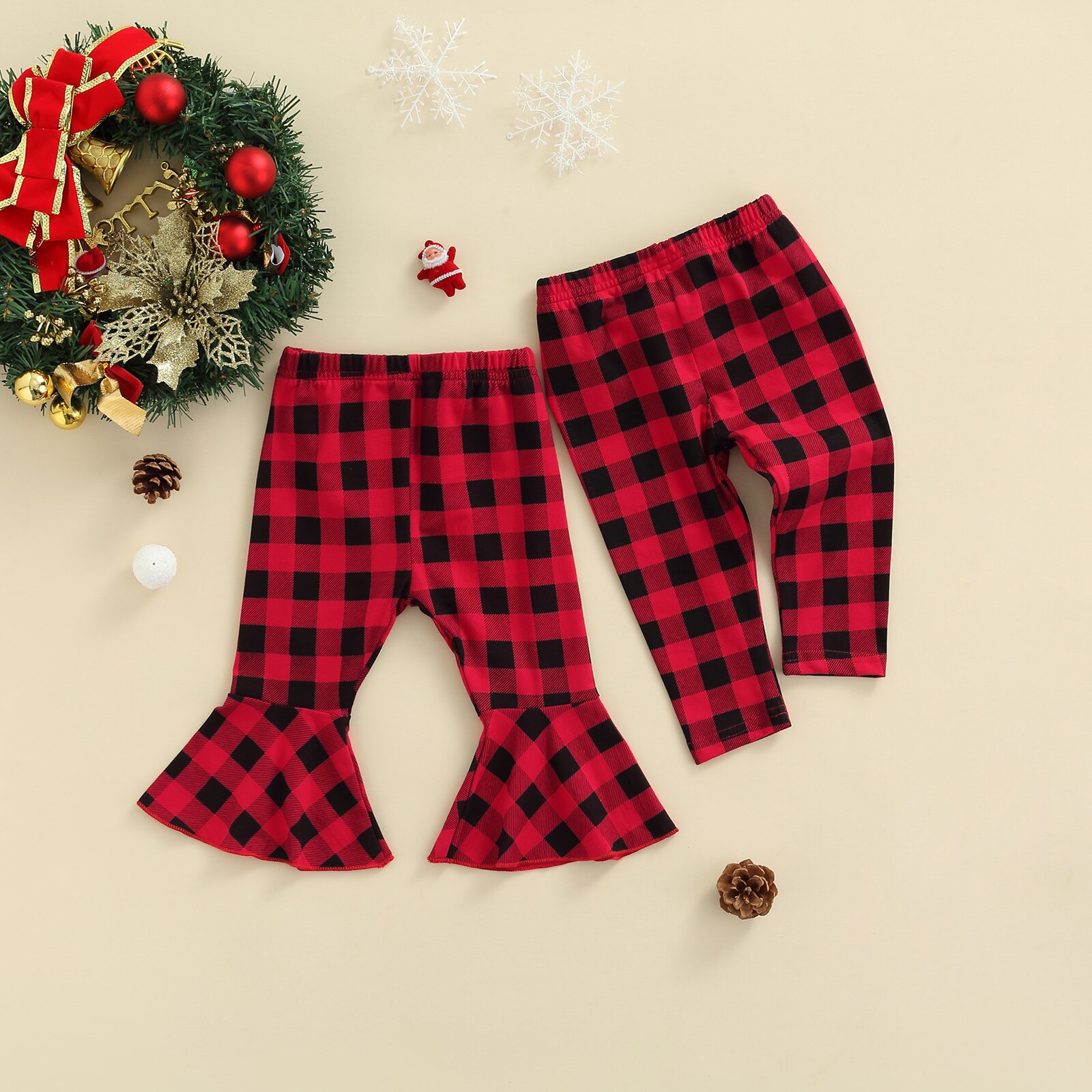 Baby Baby Broek, Plaid Print Straight/Brede Been Ruche Losse Herfst Winter Broeken Voor Kid Jongens Meisjes