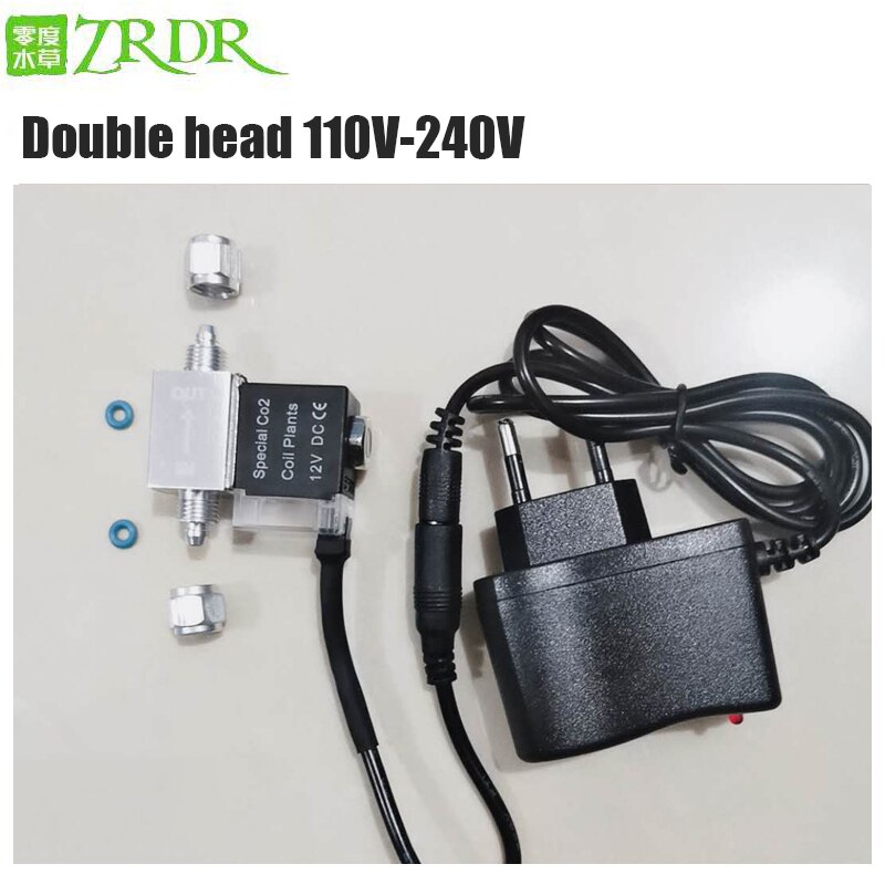 aquarium CO2 solenoid valve AC100-240V input voltage single head double head solenoid valve Universal EditionDC12V: W05BDouble head / DC12V  AU plug