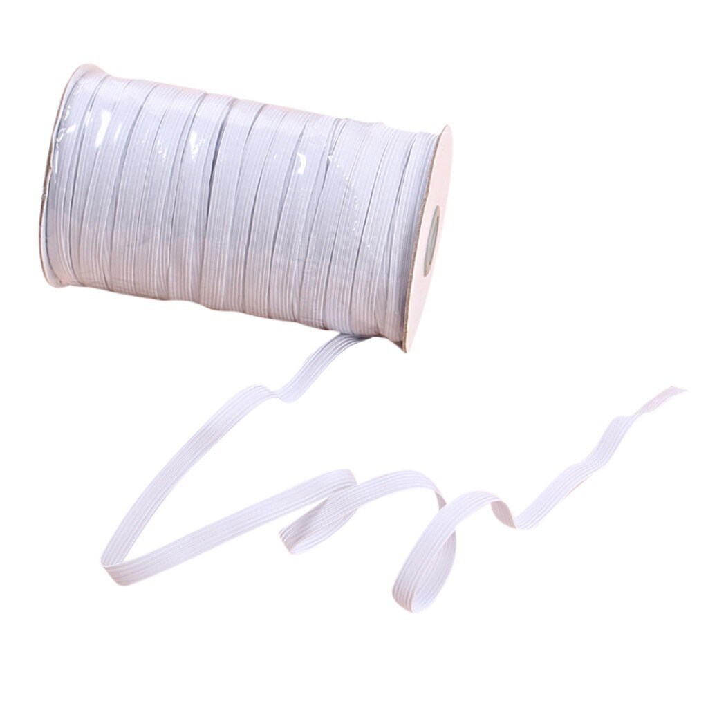 Elastiekjes Touw Rubber Band Linten Naaien Singels Tapes Taille Schoenen Riem Diy Kledingstuk Accessoires 5 M 5 Mm: WHITE