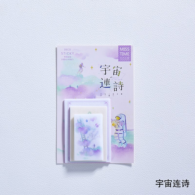 XINAHER 40 unids/bolsa universo Vintage de poesía gato washi pegatina de papel para decoración pegatinas DIY álbum de recortes diario etiqueta adhesiva: G