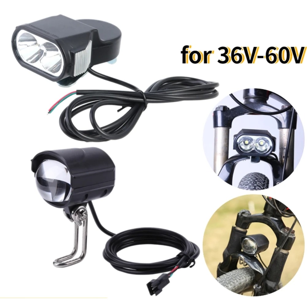 2 In 1 E-Bike Licht Dc 36V 48V 60V Elektrische Fiets Koplamp Waterdichte Elektrische Scooter fiets Zaklamp Hoorn Voorlamp