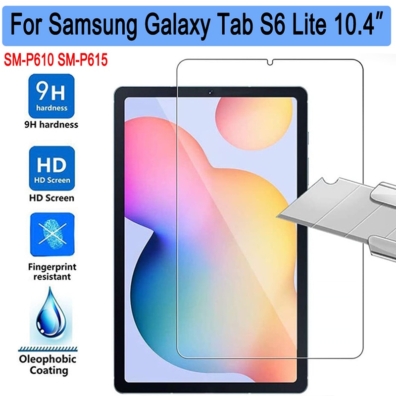 Película protetora de vidro temperado para tablet, proteção de tela 9h 10.4mm para samsung galaxy tab s6 lite 0.3 &#39;&#39;p610 p615 embutida