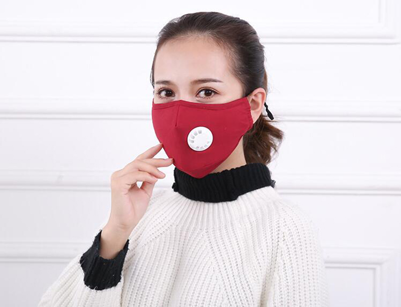 Outdoor running fietsen half gezicht Maskers katoen wind smog bescherming maskers mannen vrouwen sport luchtfilter respirator: red