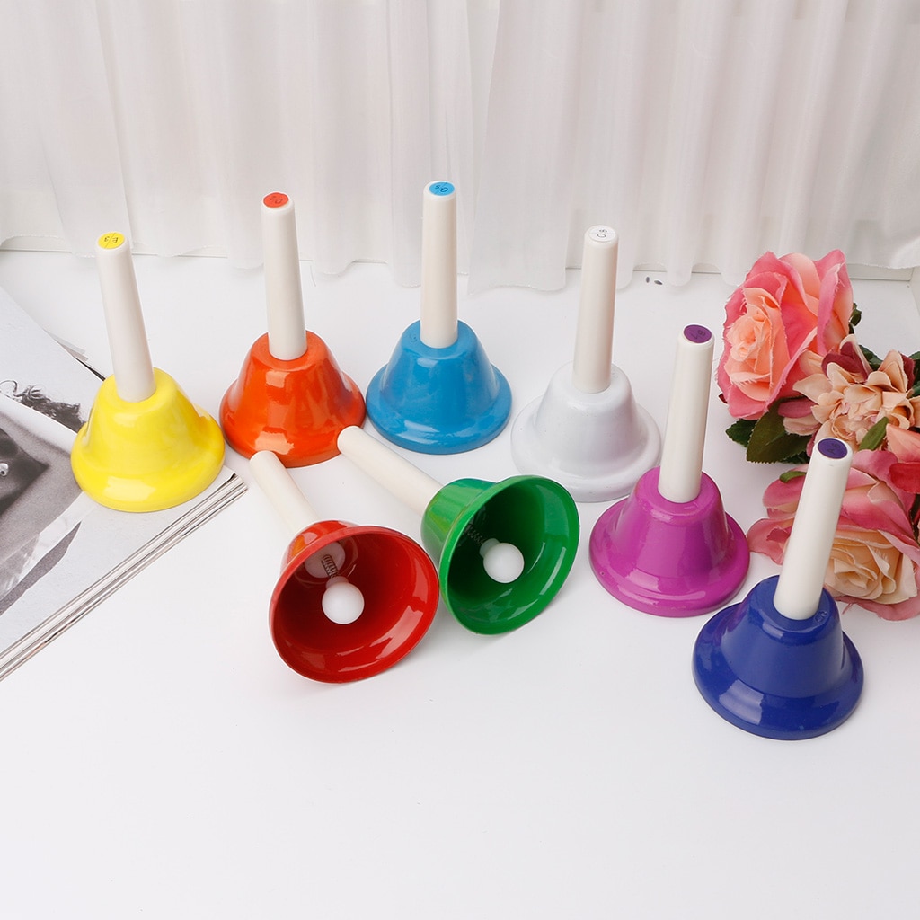 Rhythm 8 Note Hand Bell Set Musical Instrument Percussion for Child Kids