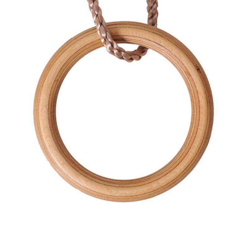 Kids Gymnastic Rings Exercise Rings for Kids Trapeze Doorway Swing Rings Wooden Gym Rings for Kids Indoor Pull Up Rings