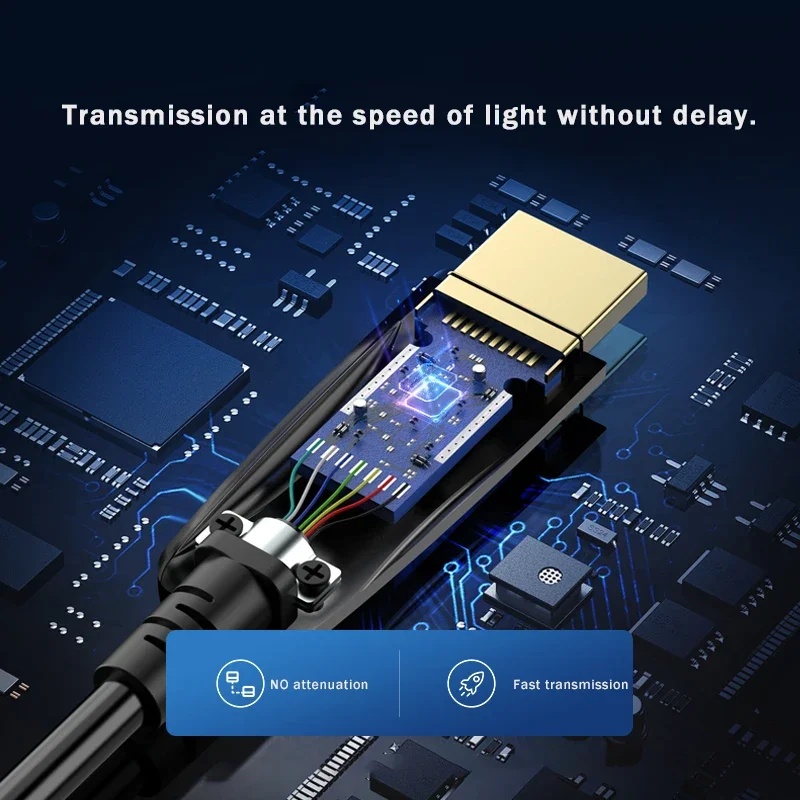 4K 60Hz Active HDMI 2.0 Fiber Optical Cable 10m 20m 30m 40m 50m AOC HDMI Cable Male to Male 18Gbps Ultra High Speed HDR HDCP2.2