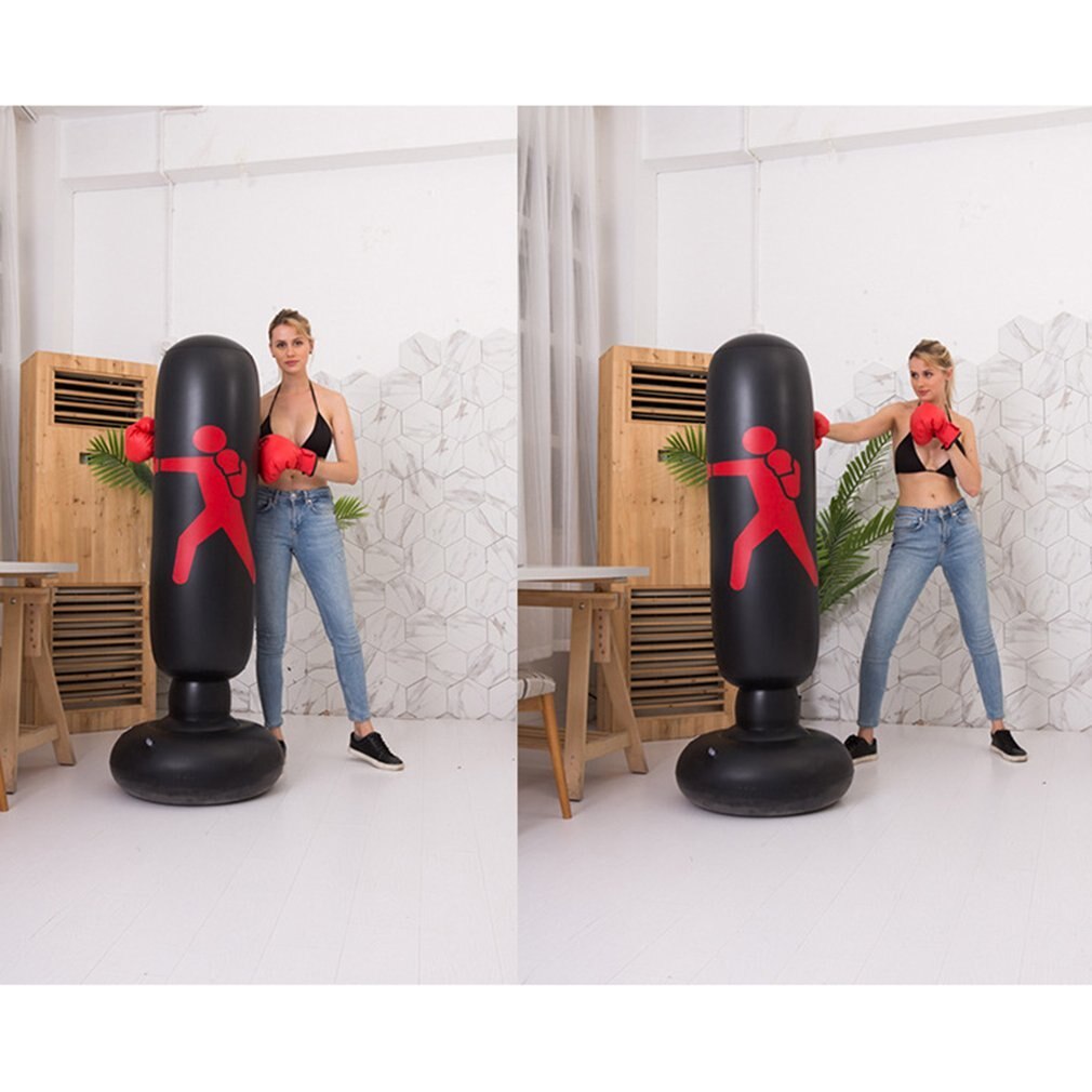 1.6M Vertical Inflatable Boxing Bag PVC Thickening Boxing Pillar Tumbler Fight Column Punching Bag Fitness Tool Sports Toy