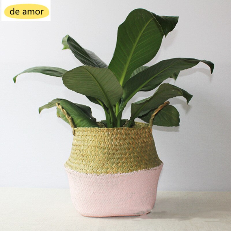 Storage Basket Wicker Planter Flower Baskets Laundry Storage Decorative Basket Pot Rattan Flower Planters Household OrganizerM18