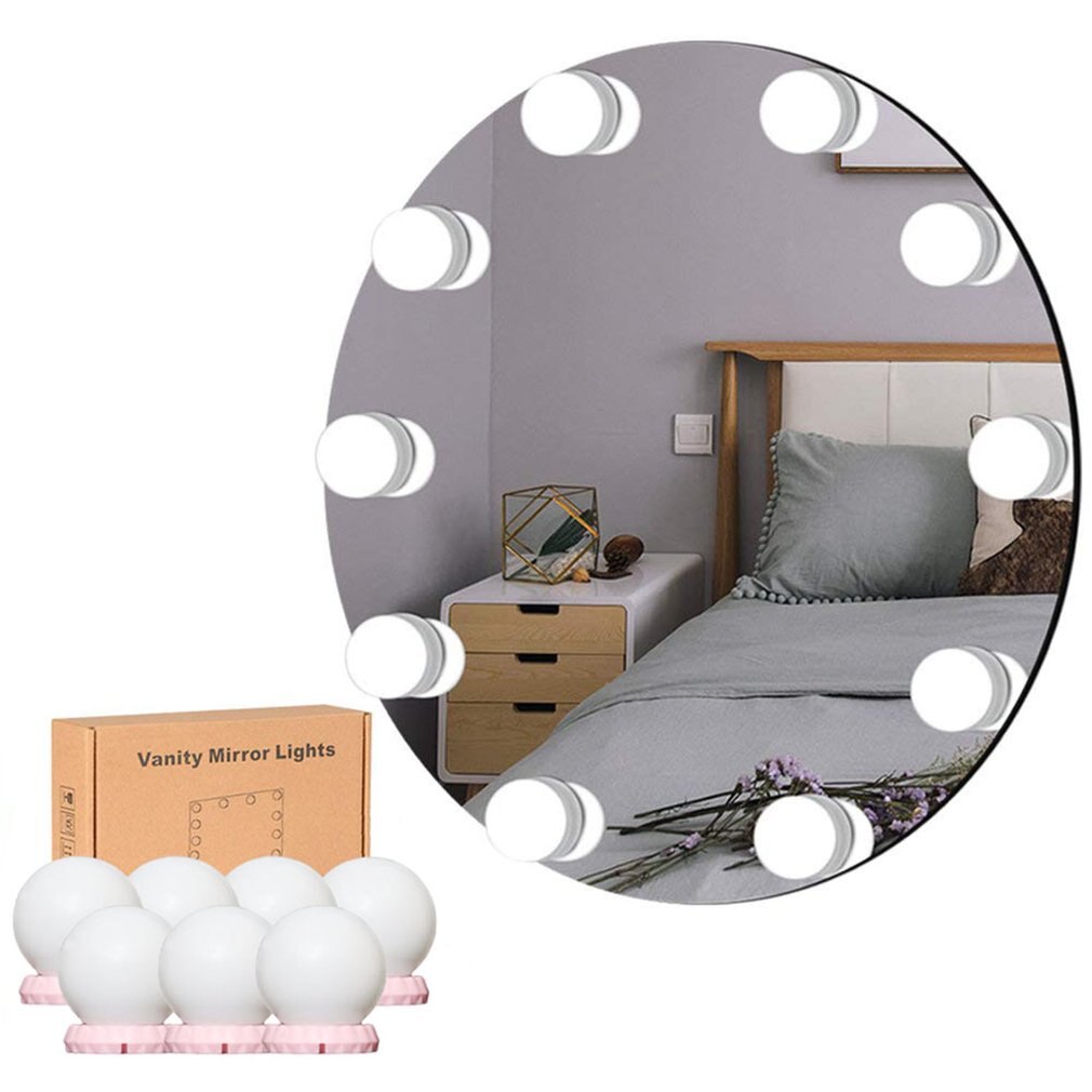 Led lysstreng makeup spejl pære dobbelt farve termostat forlygter fylde lys pære streng tre tonet lys