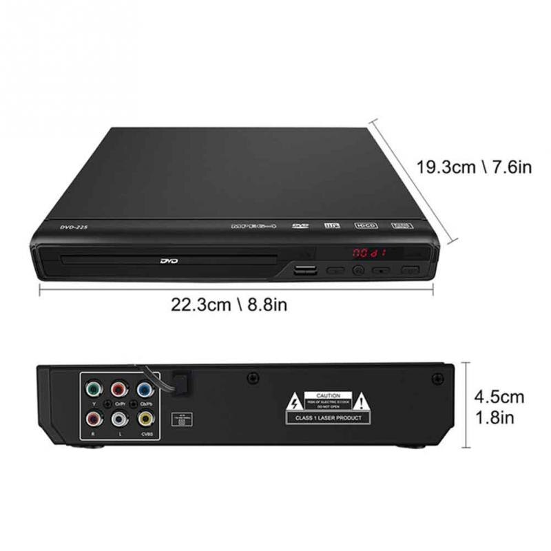 HD 1080P With AV Cable Media DVD Player For TV Music 5.1 Surround Sound Entertainment USB Compatible All Region Free Home Movie