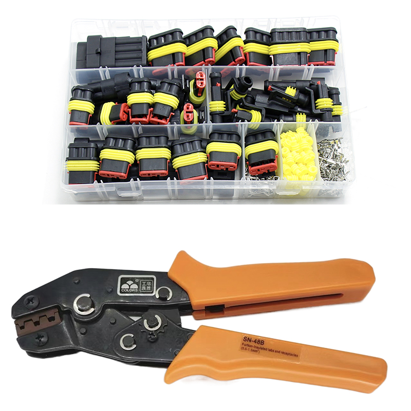 Wasserdichtes steckverbinder-set für kfz-kabel 6 schnellverbinder 3 elektrische verkabelung im auto 5 autodichtungsbuchse 2 1 4 pin-stecker-set: Blau