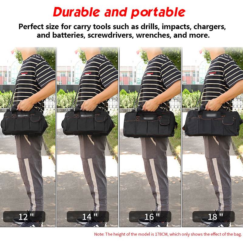 12/14/16/18 In Gereedschapstas Draagbare Elektricien Tas Multifunctionele Reparatie Installatie Canvas Grote Dikker Tool Tas Werk pocket
