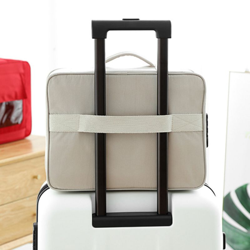 Visible Password Double Layer Files Bag Briefcase Document Pouch Business Travel Storage Bag