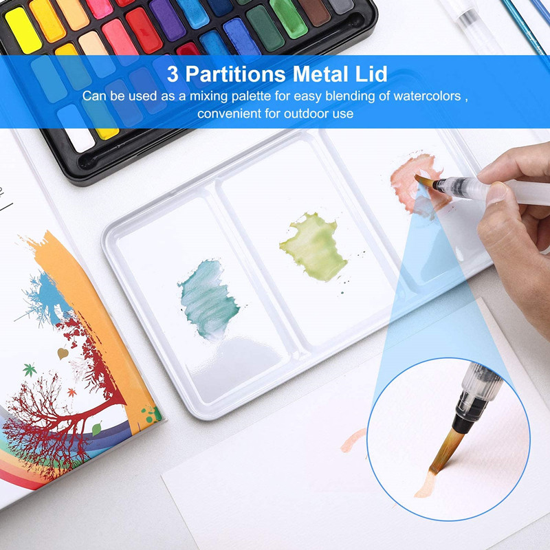 Kit Pintura De Aquarela Com Pincel, Papel De Aquarela, 24/36 Cores Profissional kit De Aquarela, Pigmento