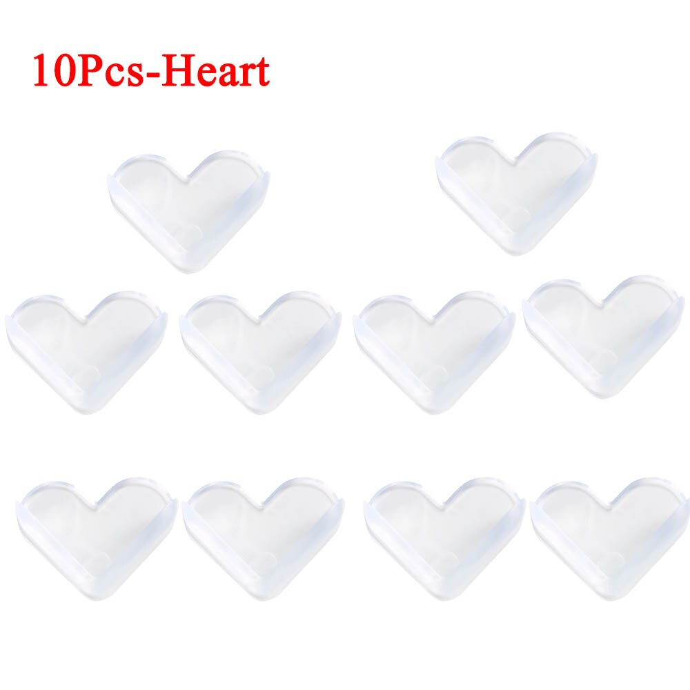 Kinderen Veiligheid Edge Corner Guards Bescherming Kinderen Siliconen Tabel Corner Protector Baby Head Protector Anticollision Edge Hoek: 10Pcs-Heart