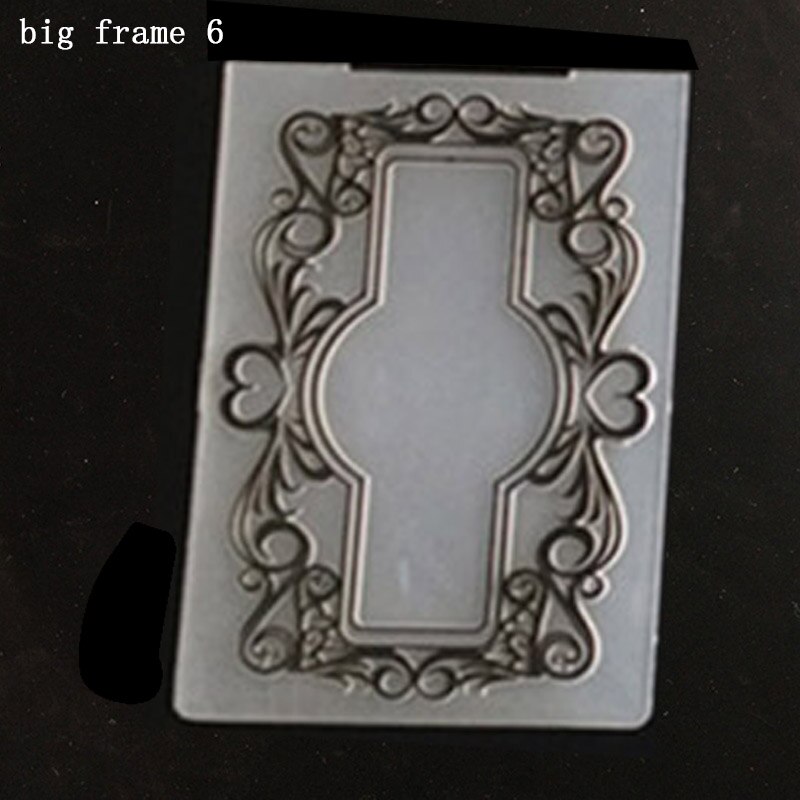 Handmaking Cards Making 1Pcs Transparent Embossing Formwork Concave-convex Photo Album Decor DIY Template 14.5*10.5CM Plastic: big frame 6