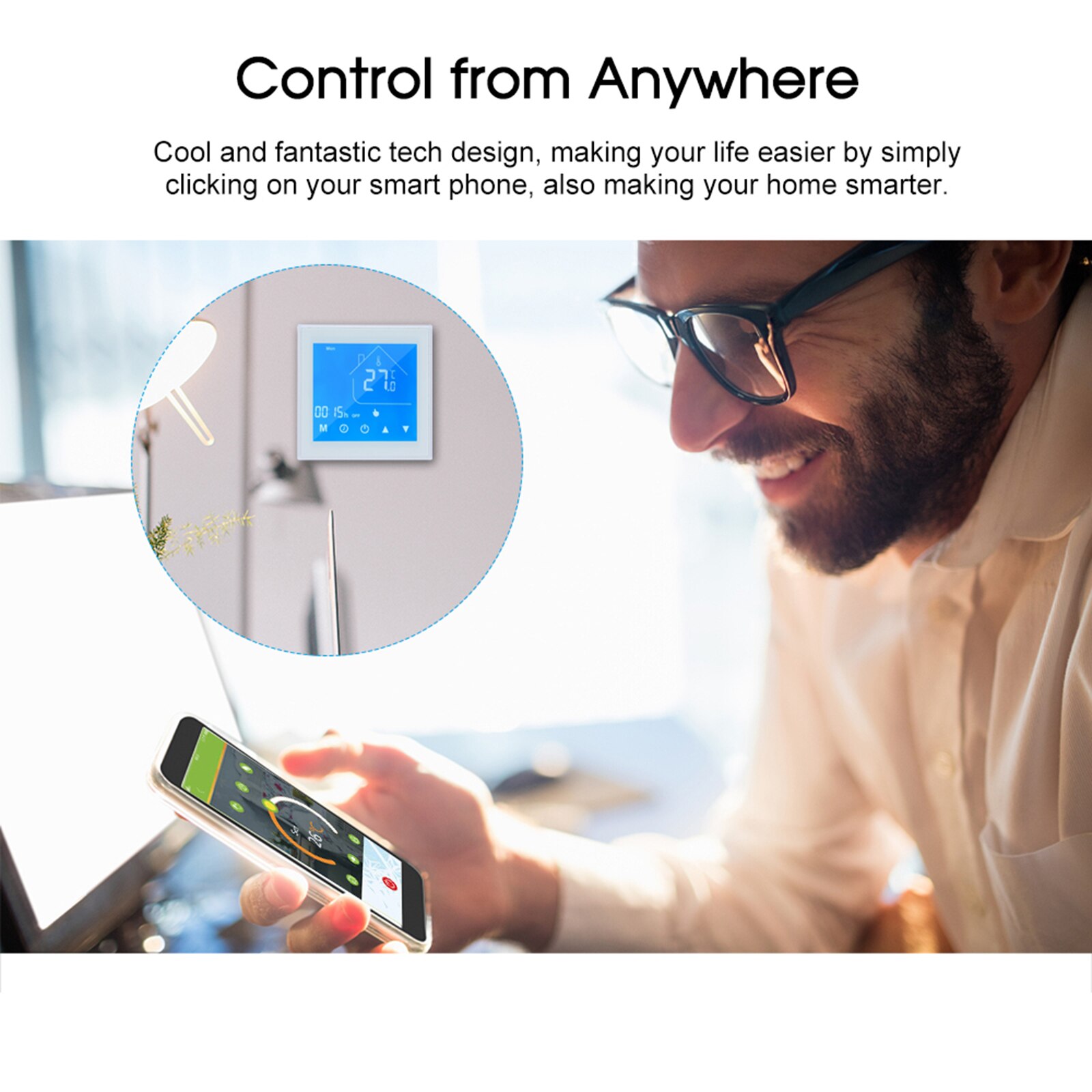Termostato inteligente con WiFi, controlador de temperatura, pantalla LCD programable por semana para caldera de agua/Gas, Ewelink, para Alexa y Google Home