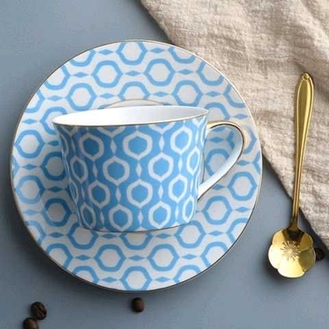 Ins – ensemble européen de tasses à café en céramique, tasse créative, maison avec soucoupe, cuillère, tasses à thé et soucoupes, Latte, pour amis: D