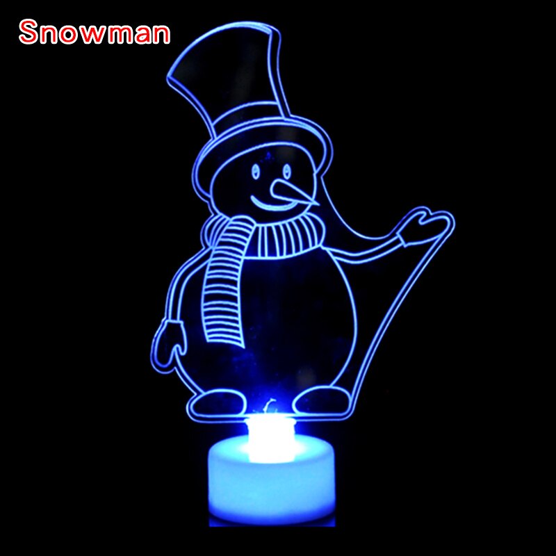 Santa LED Night Light Luminous Toys Kids Acrylic Christmas TreeToy Girls Boys Bedroom Decor Glow In The Dark Toys: Snowman