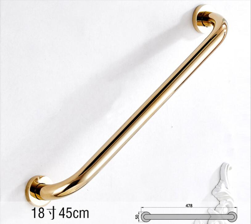 Bathroom armrest brass bathroom handle bathtub armrest handrail Grab Bar Gold Hand bar Safety bar: 45CM