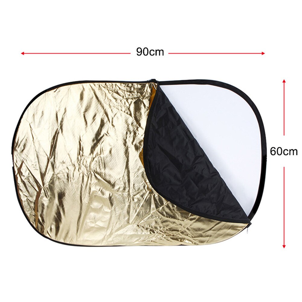 Andoer 24 "* 36"/60*90 cm 5 in 1 (Oro, Argento, Bianco, nero, Trasparente) Multi Pieghevole Studio Fotografico Fotografia Luce Riflettore