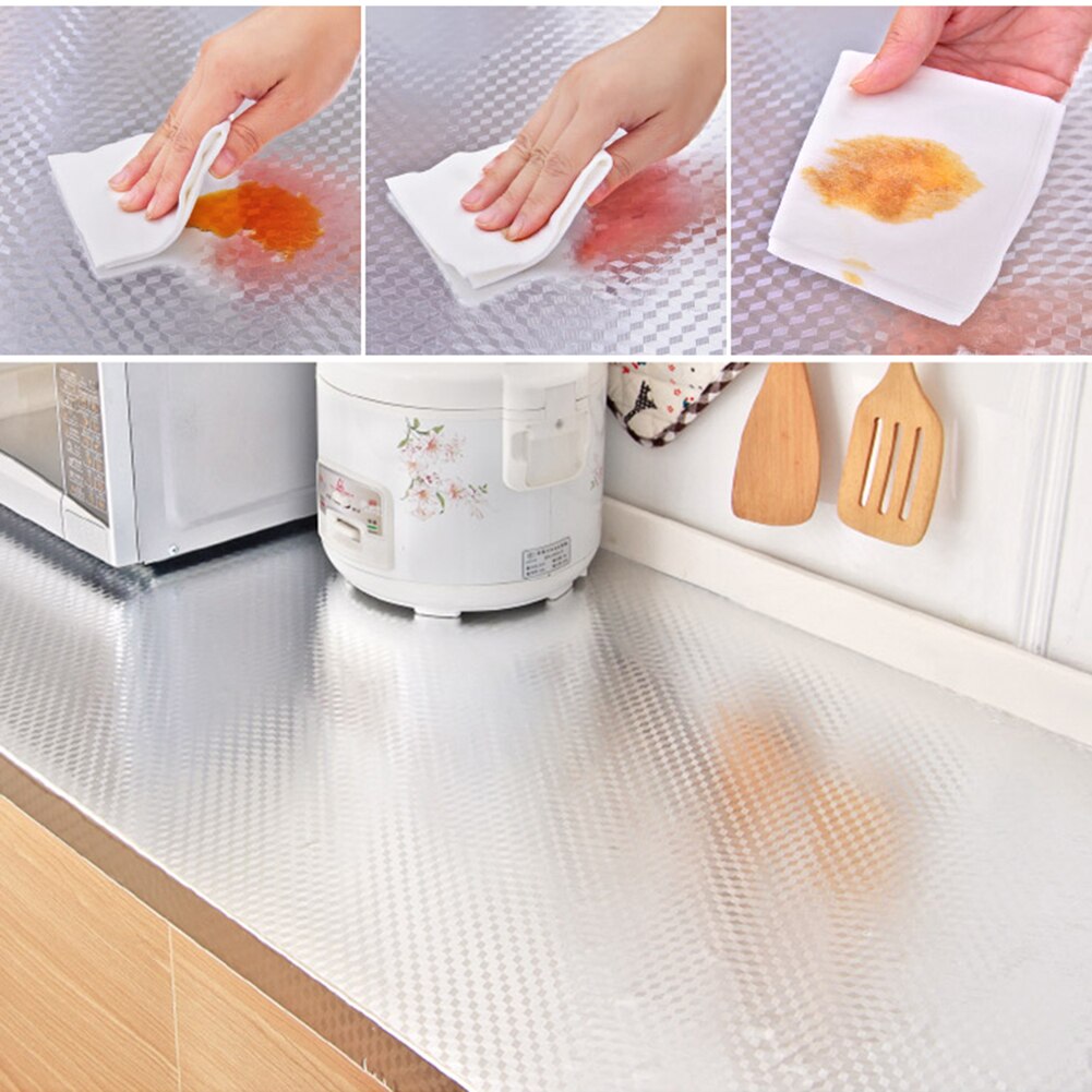 Wasserdicht Ölbeständiges Aluminium Folie Selbst-Adhesive Küche Aufkleber Wohnkultur