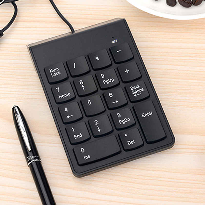 Universelt numerisk tastatur usb ledning mini tal tastatur tastatur tastatur til bærbar stationær pc computer numerisk tastatur 18 taster tastatur revisor