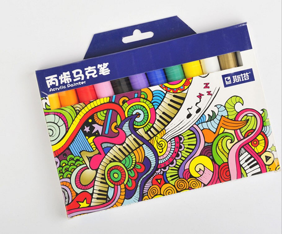 for Metallic Markers Pen,Glass Paint Writing,Painting Rocks,Black Paper,Photo,Album Card Making,Waterproof DIY Craft Kids,: 12 colors