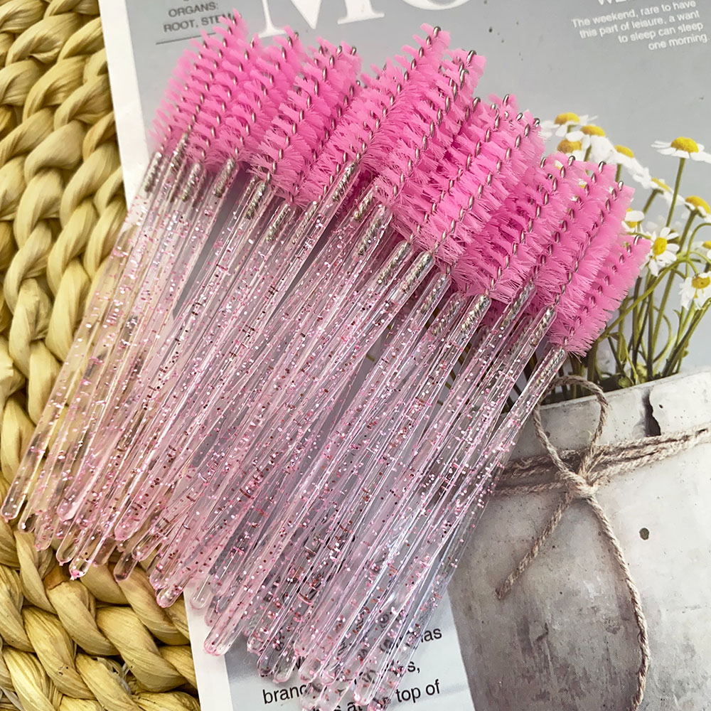 Wegwerp Kristal Wimpers Borstel Kam 5/50 Stuks Wimpers Extension Mascara Wands Make-Up Professionele Make-Up Beauty Tool