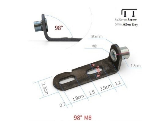 8Pcs 90 98 Degrees L Shaped Transforming Pivot Bracket M6 M8 Threaded Nut Furniture Chair Hardware Fitting: white