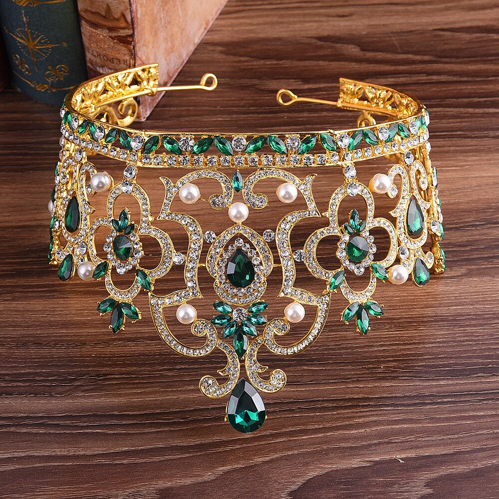 6 farger dronning konge tiaraer og kroner måke sølv farge brude butikk diademer perle krystall luksus bryllup hår tilbehør