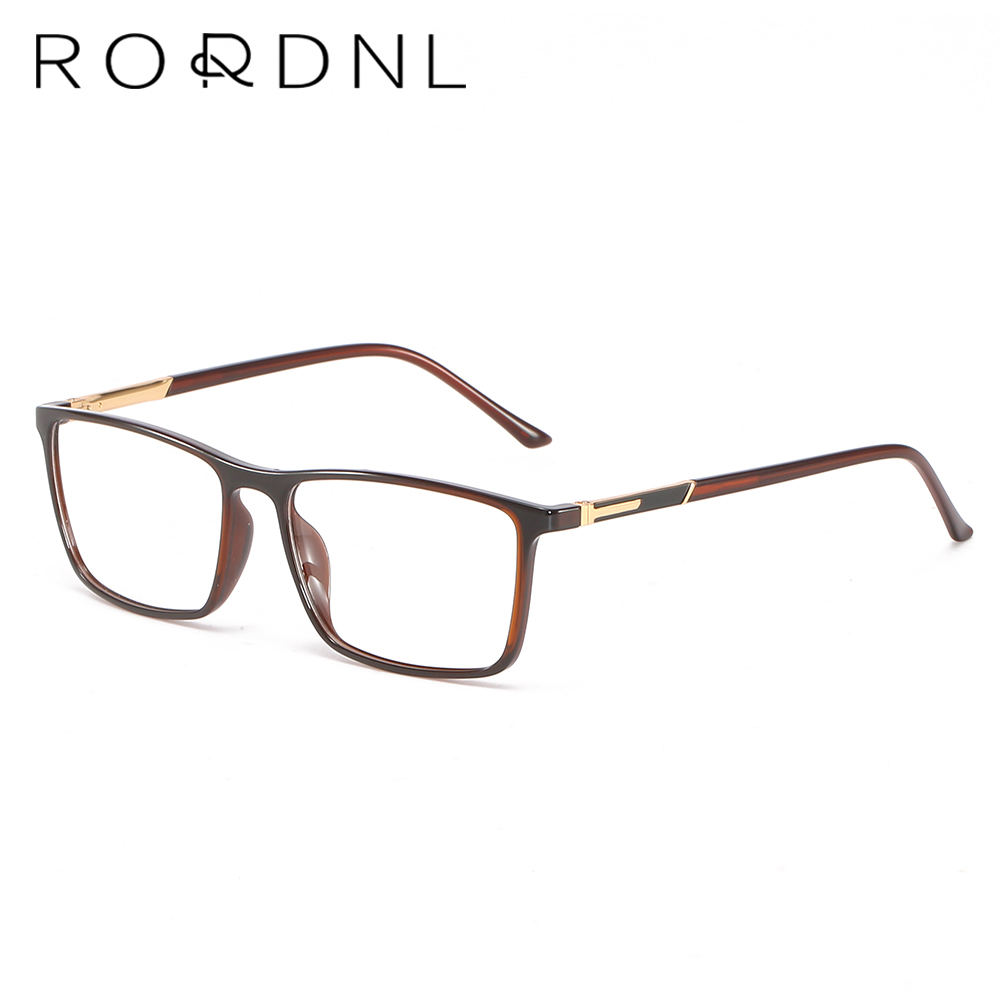 Montura de gafas graduadas para miopía para hombre, lentes ópticas de estilo de negocios, TR90, marco rectangular,: 0001 Tea
