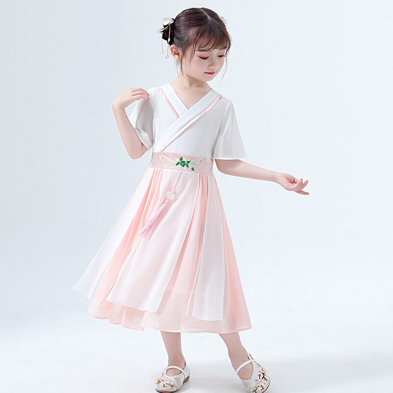 Kids Hanfu Costume - Chinese Folk Dance - Tang Suit - Spandex - Sizes 90-150cm