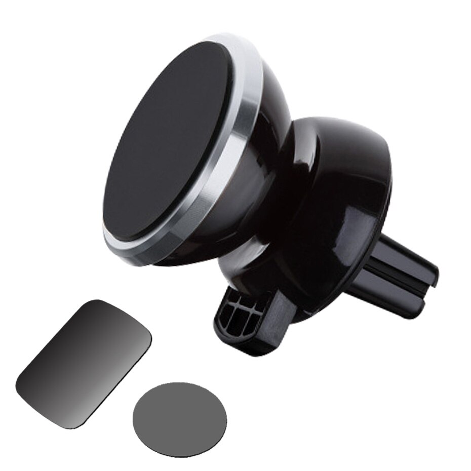 Diamant Kristal Auto Telefoon Houder Magnetische Air Vent Mount Mobiele Telefoon Stand Magneet Ondersteuning Mobiele in Auto GPS Voor iPhone samsung: Silver