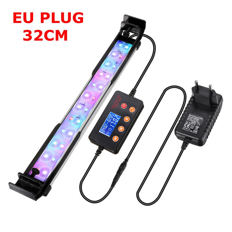 Led Licht Aquarium Led Verlichting Fish Tank Lamp 22-72Cm Verstelbare Aquatic Plant Lampen Rgb Decoratie Professionele Afstandsbediening lichten: EU PLUG 32CM