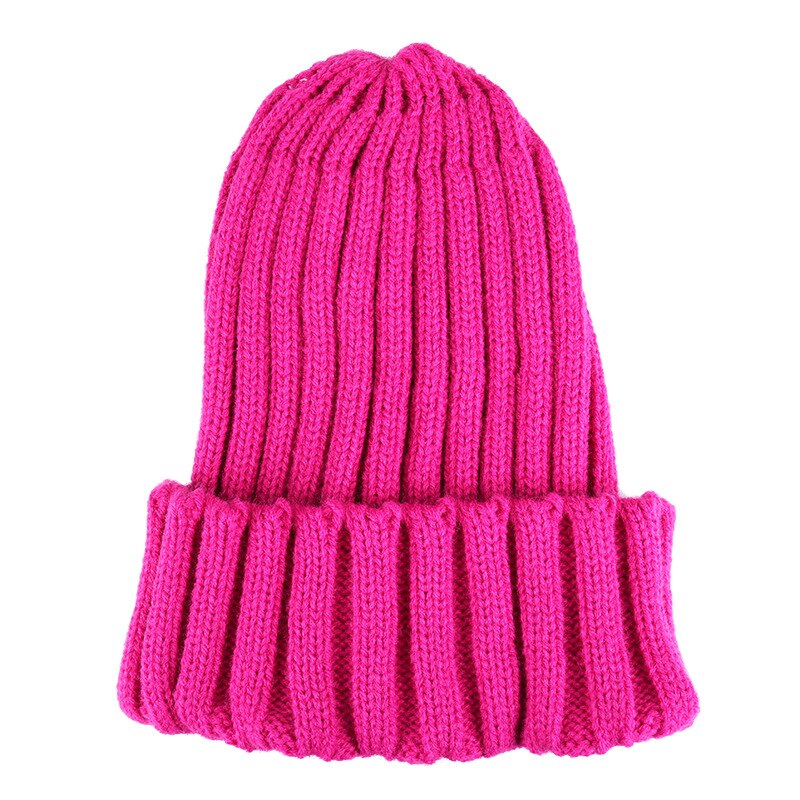 Winter Women Beanies Solid Color Soft Cotton Elastic Knitted Women Hat Girls Bonnet Female Cap: style 2 peach