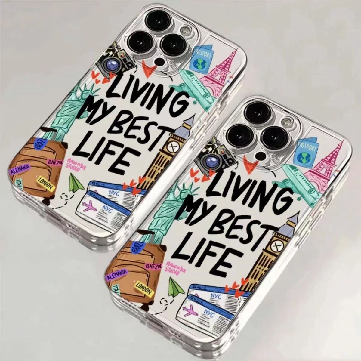 Nieuw Leven Mijn Beste Leven Iphone Hoesje Voor Iphone 16 15 14 13 12 11 Pro Max Xr Xs Max 7 8 Plus Y 2K Meisje Schattige Anti Fall Back Cover