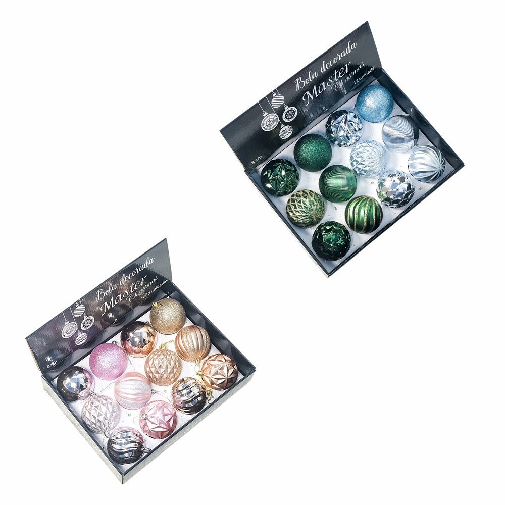 12 stuks kerstboomdecoratieballen, 80mm kerstballen voor een kerstfeest, hangende kerstballen voor thuis, kerstversieringen