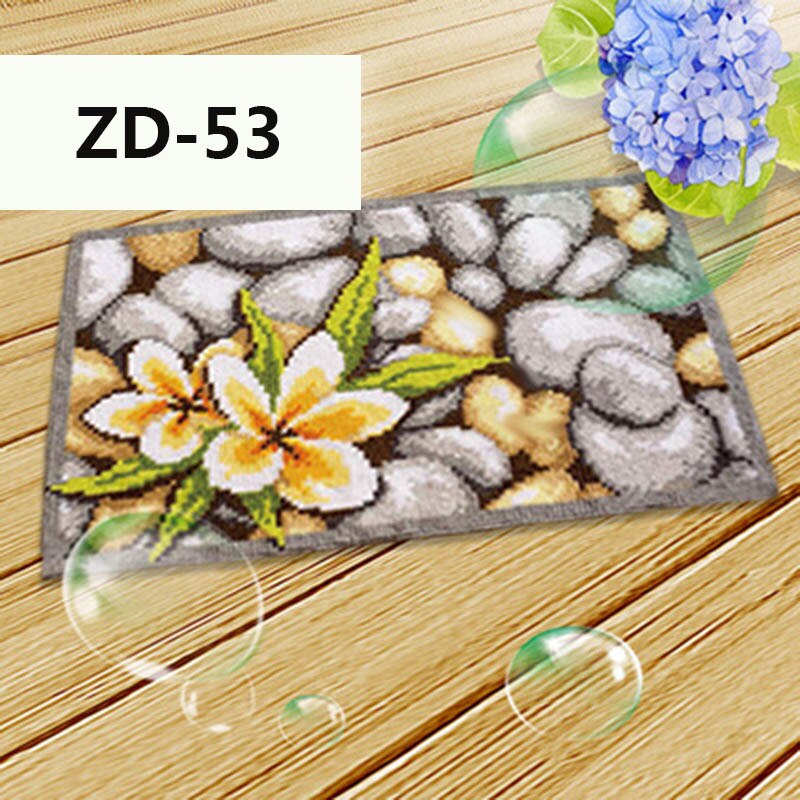 Latch-Hook-Rug Carpet Segment Embroidery Material Package DIY Handcraft Carpet Embroidered Accessories latch-hook-mat Rug Kit: 53