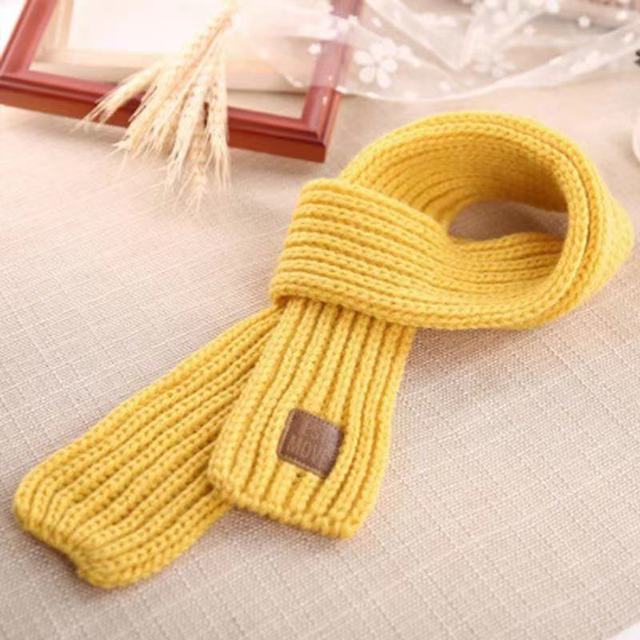 Bufanda de invierno para niños, abrigo de cuello para niño y niña, envoltura de cuello de bebé de lana cálida, cuello de punto para bebé de otoño: yellow