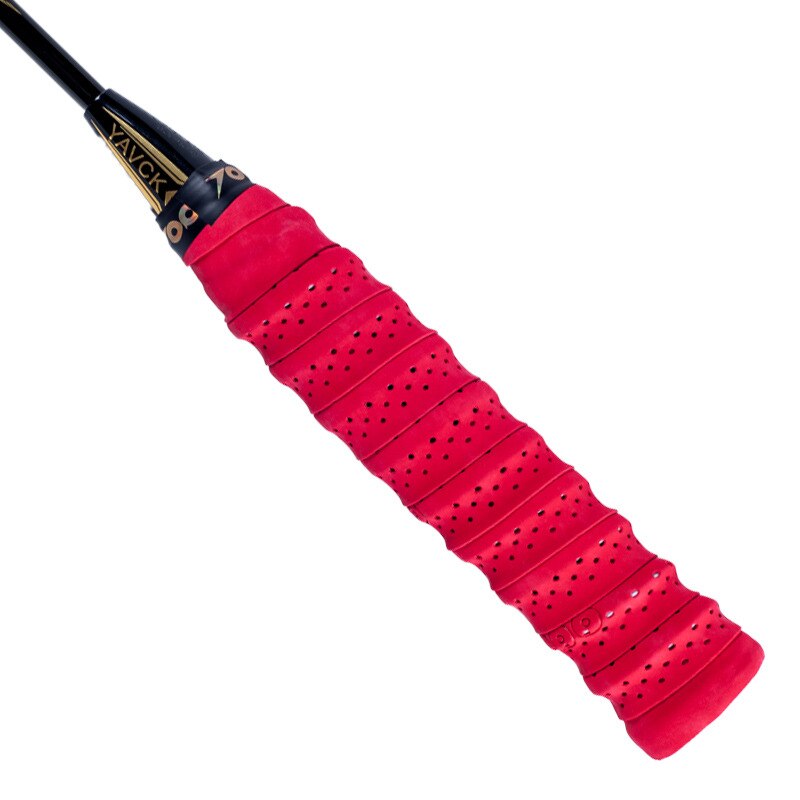 Jump Rope Fishing Rod Handle Tapes Punched Knitting Grip Tape Badminton Racket Grip Tape Sweat Absorbing Bandage Cloth Racket Ba: Pu 101 Red