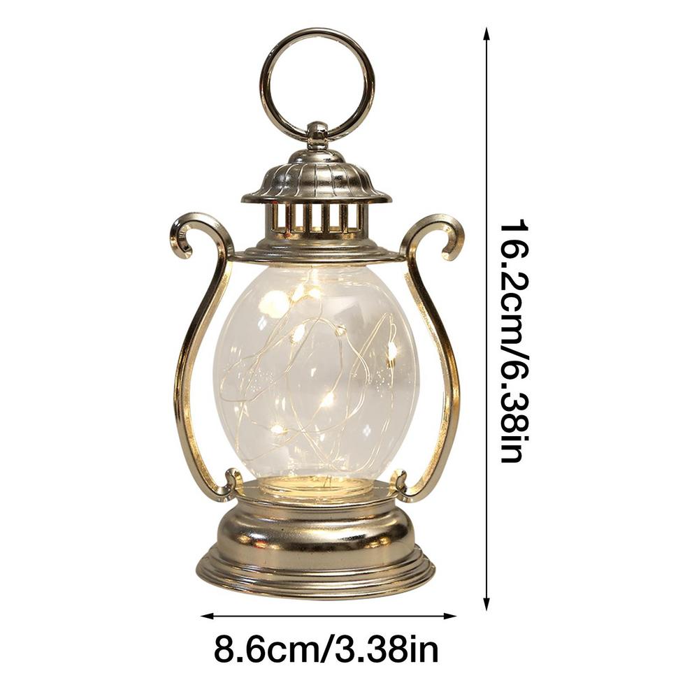 Outdoor Lantaarn Retro Decoratieve Hangende Lantaarn Batterij Werkende Rustieke Lantaarn Antieke Buitenlamp Voor Kamperen Wandelen: Zilver
