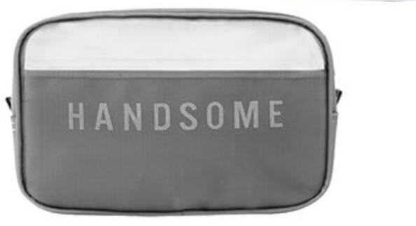Vrouwen reizen kleine grote cosmetische tas set make-up mesh toilettassen mannen was organizer etui case nodig vrouw: Grijs l