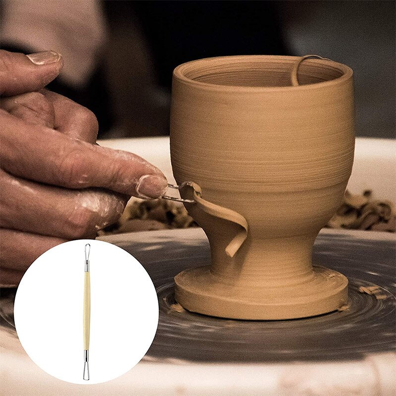 8pcs Premium Pottery Clay Tools Set Ceramics Moldeling Clay Sculpting Tools Stainless Steel Wooden Handle Carving Art Tool