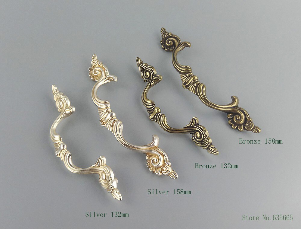 Antique Silver Bronze Furniture Handles Kitchen Cabinets Door Knob Pull Drawer Wardrobe Cupboard Shoe Closet Dresser Pull Handle