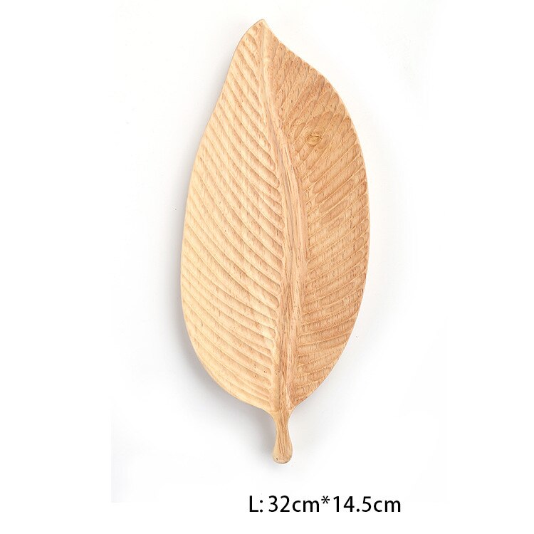 Solid Wood Leaf Dinner plates Snack Fruit Dry Fruit Plate High Handmade Sushi Tea Tray Dessert Dinner Plate Tableware: 3