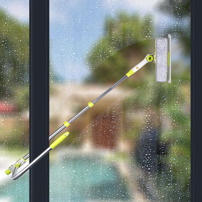 SDARISB Window Squeegee Microfiber Extendable Window Scrubber Washer Cleaner Tools 180 Rotatable Cleaning Brush for High Window