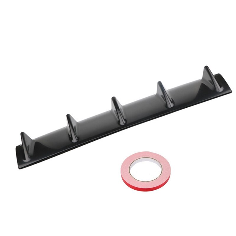 Universal Bright Black 58.5 x 14.5cm 5 Shark Fin Wing Diffuser Universal Rear Bumper Lip Diffuser: Default Title