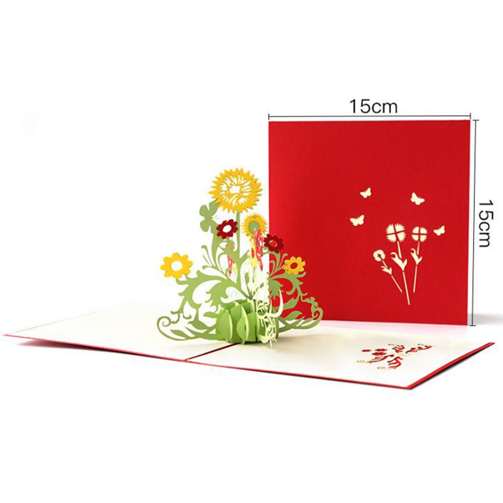 Mother's Day Card Flowers Pop-Up Card 3D Paper Carving Greeting Card Handmade Birthday Card For Mom Greeting Card